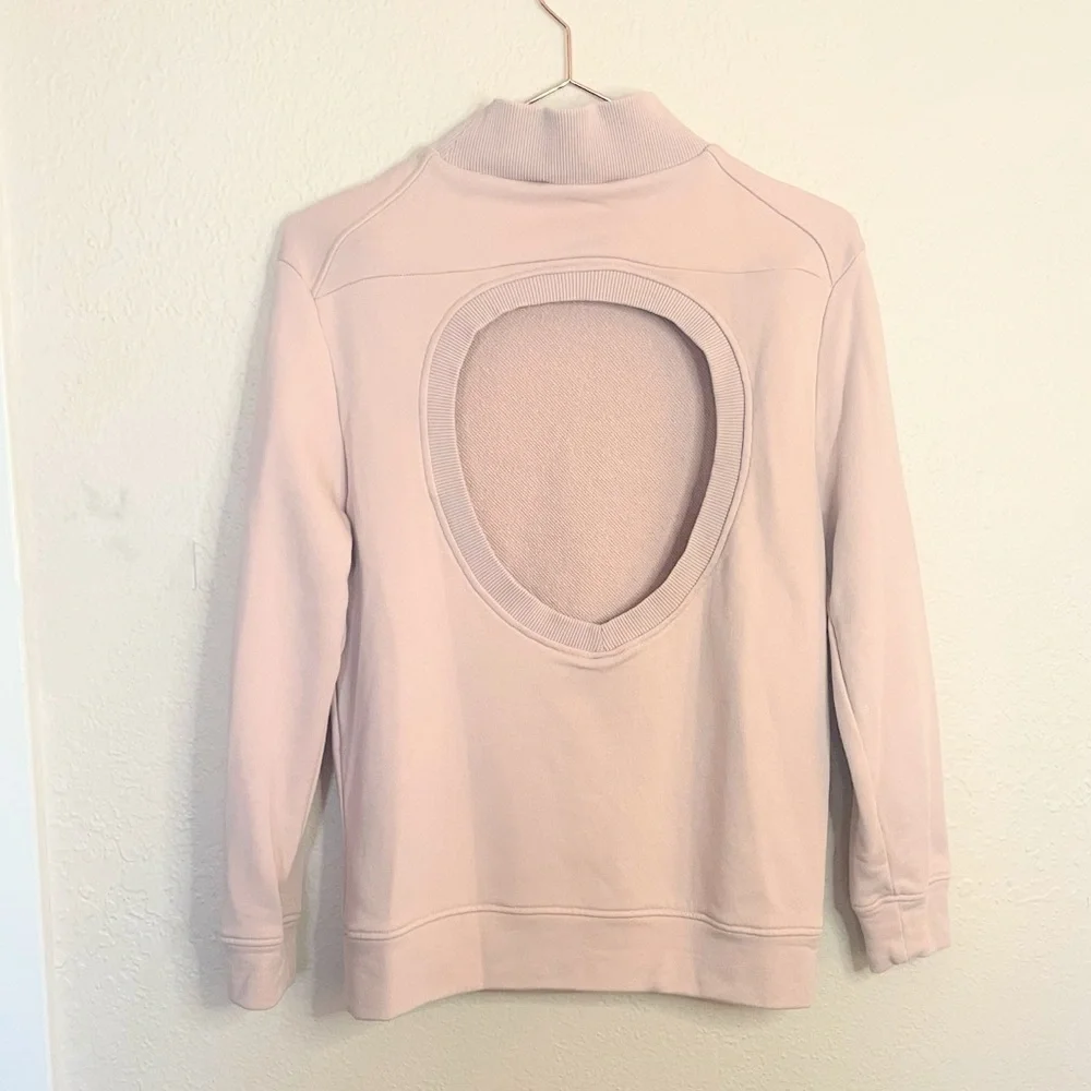 Varley Rochester Pink Cutout Back Sweatshirt Pilates Princess
